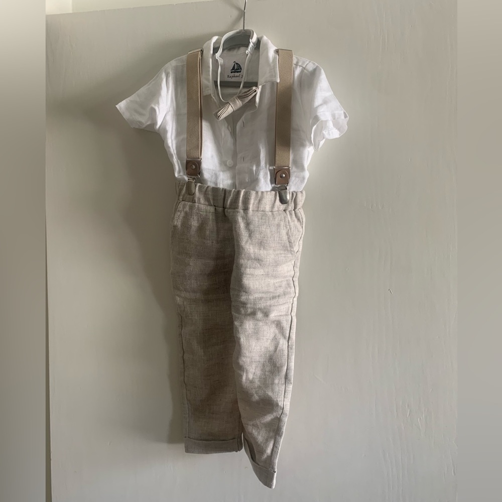 Gorgeous handmade, linen toddler outfit